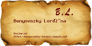 Benyovszky Loréna névjegykártya